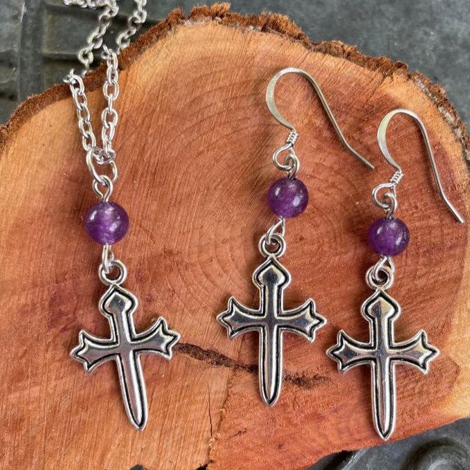 Gothic Cross with Amethyst
