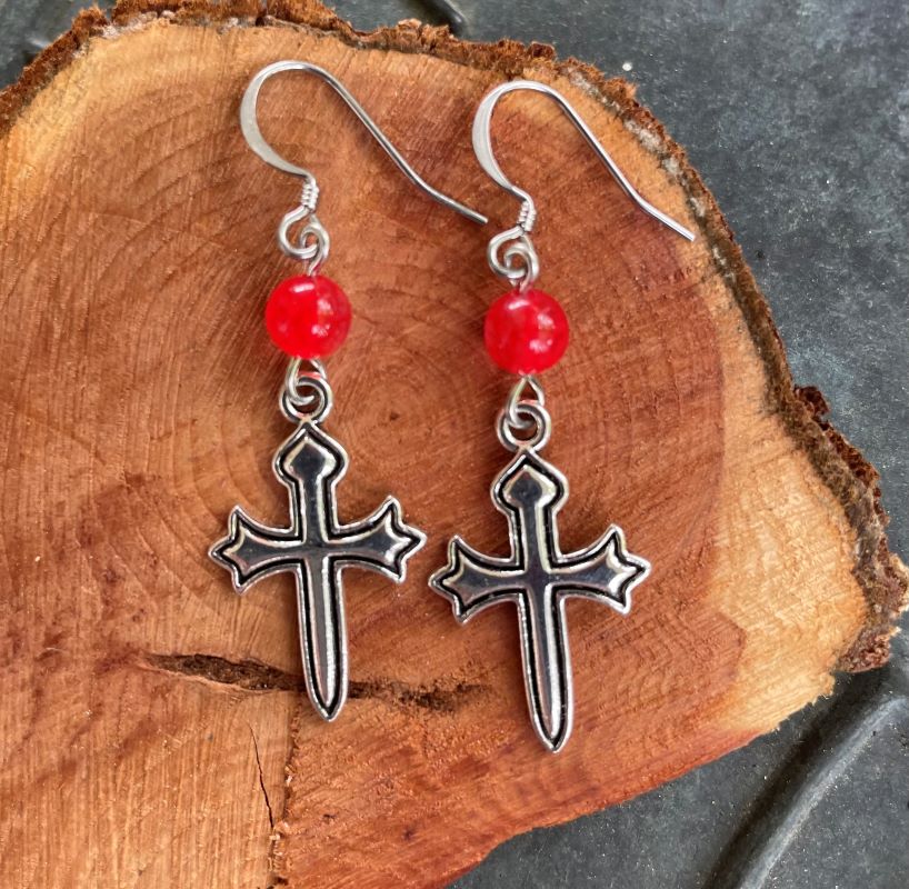 Gothic Cross with Fire Agate