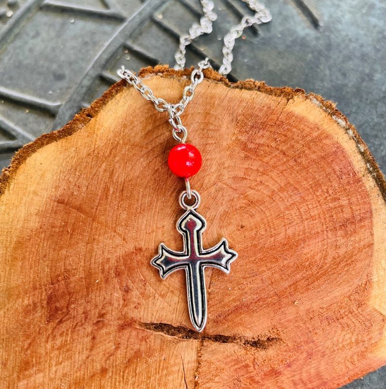 Gothic Cross with Fire Agate
