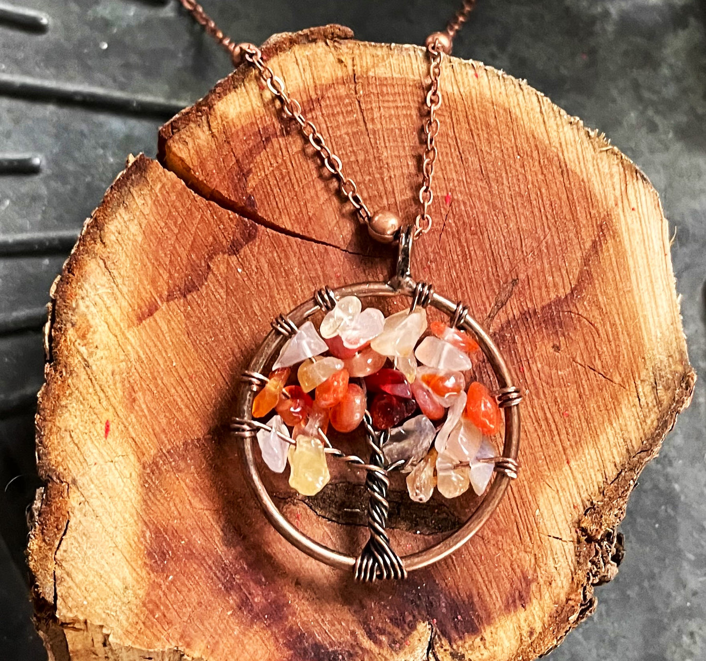 Tree of Life Carnelian Necklace