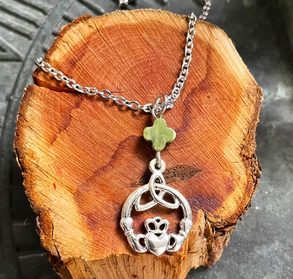 Claddagh Ring with Jade Necklace