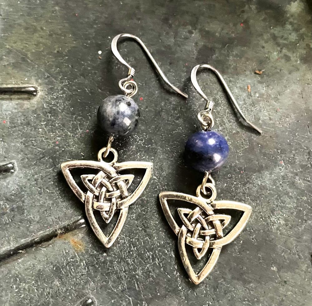 Sodalite Triquetra Earrings