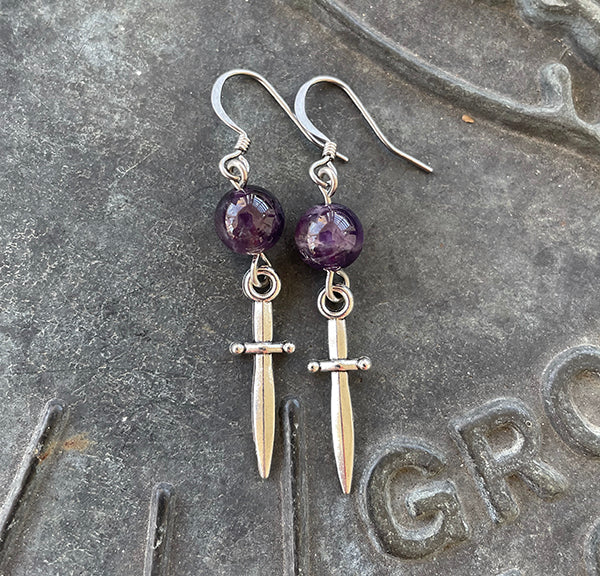 Daggers with Amethyst Earrings