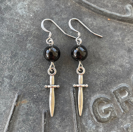 Daggers With Onyx Earrings