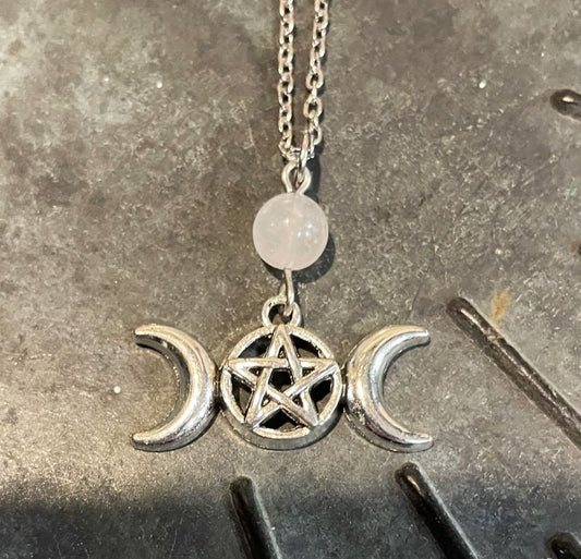 Triple Goddess with Moonstone Necklace