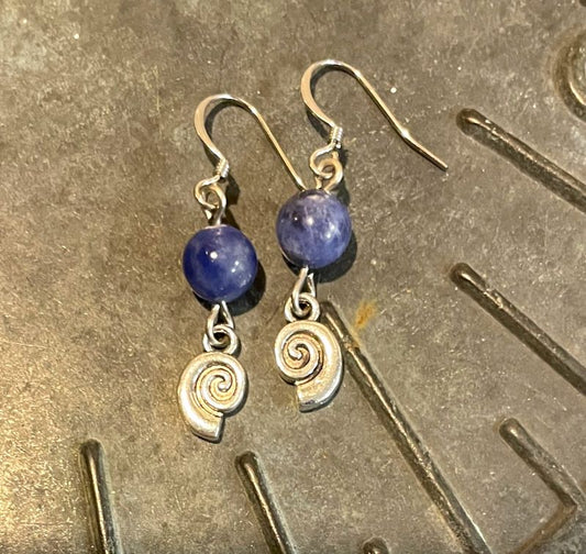 Sacred Spiral with Sodalite Earrings