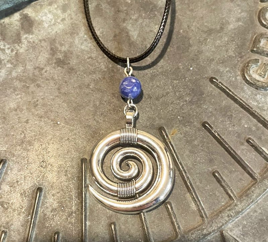 Sacred Spiral with Sodalite Necklace