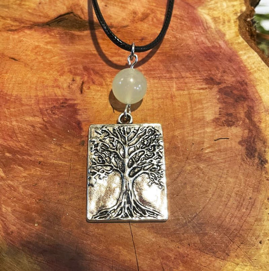 Square Tree of Life with Serpentine Necklace