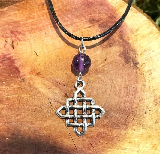 Celtic Know with Amethyst Necklace