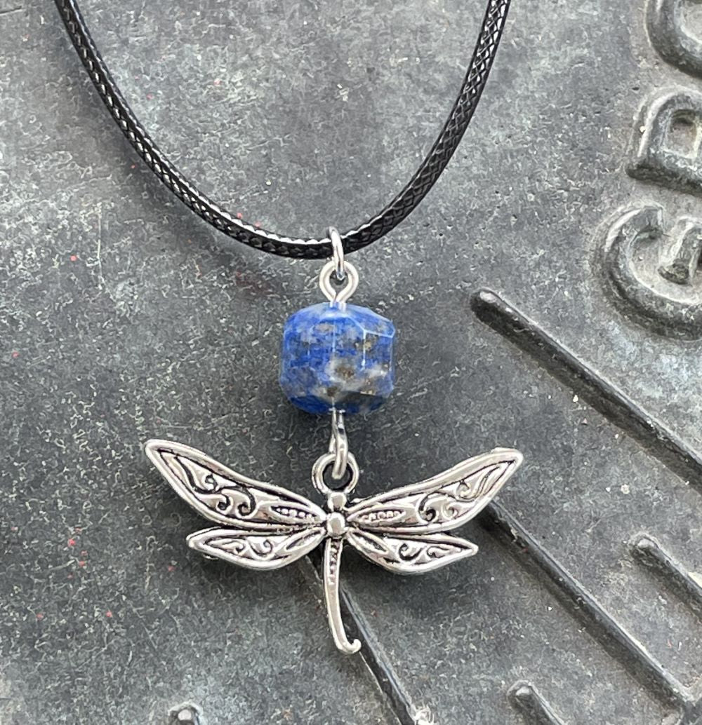 Lapis with Dragonfly Necklace