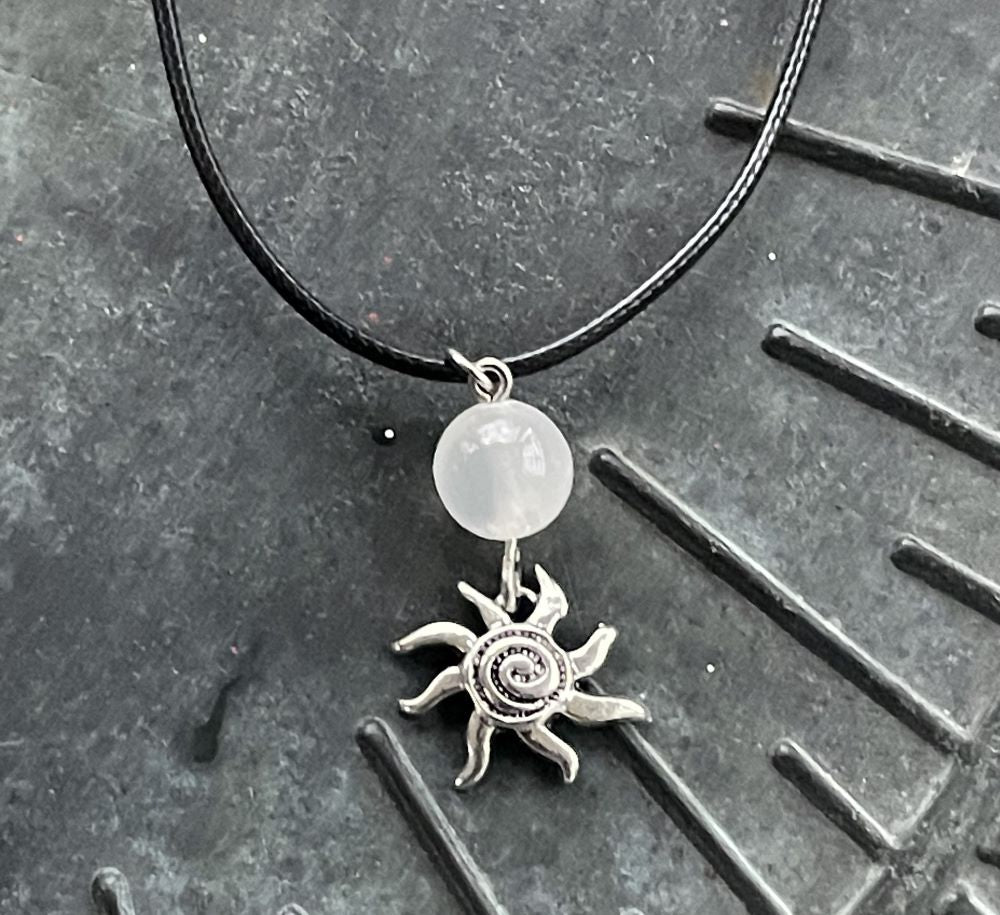 Selenite with Sun Necklace