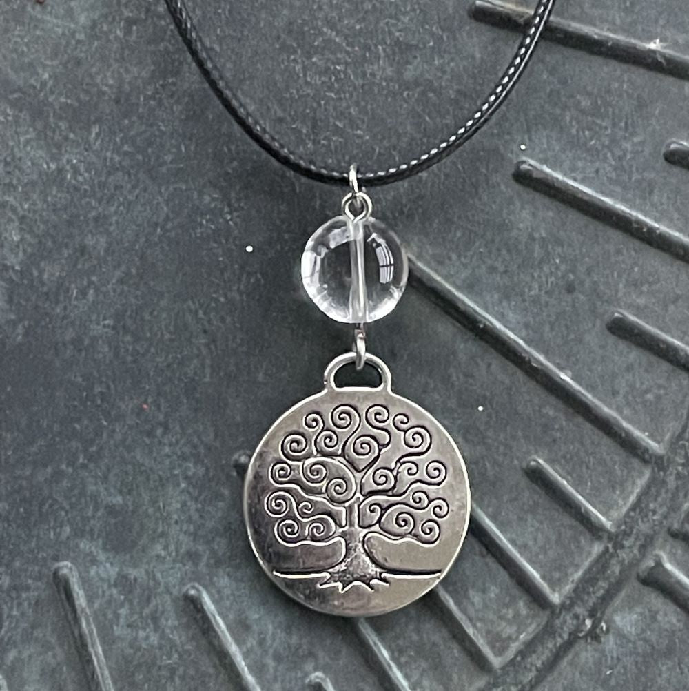 Quartz with Tree of Life Necklace
