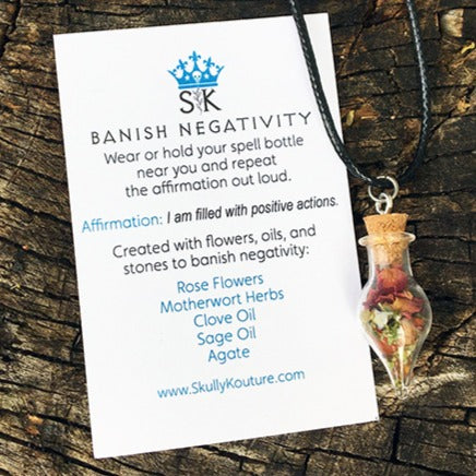 Banish Negativity Spell Bottle Necklace