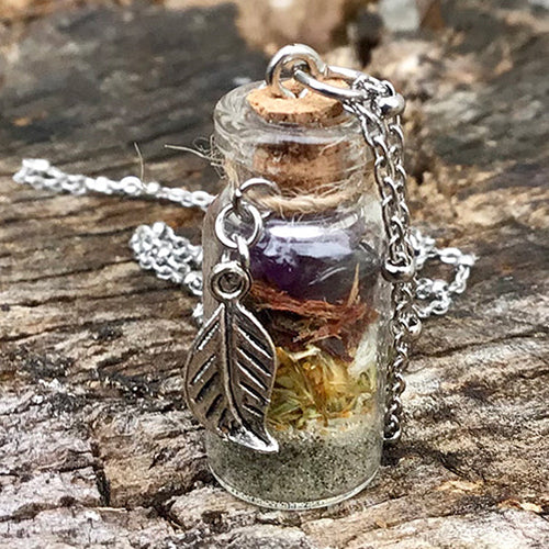 Imbolc Rejuvenation Spell Bottle Necklace