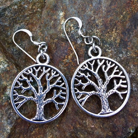 Tree of Life Small Round Earrings