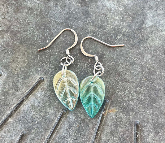 Green Blue Fairy Wing Earrings