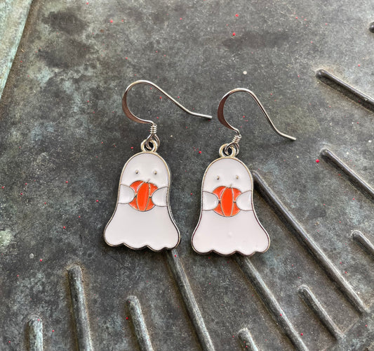 Ghostly Pumpkin Earrings