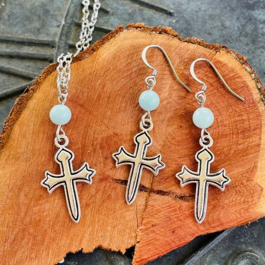 Gothic Cross with Amazonite