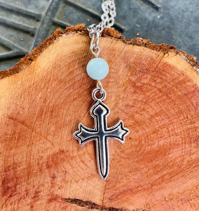 Gothic Cross with Amazonite