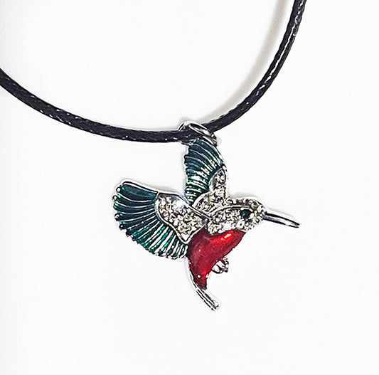 Rhinestone Hummingbird Necklace