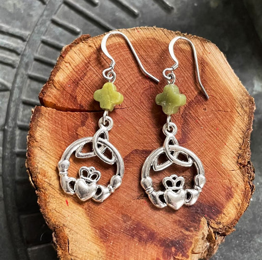 Claddagh with Jade Earrings
