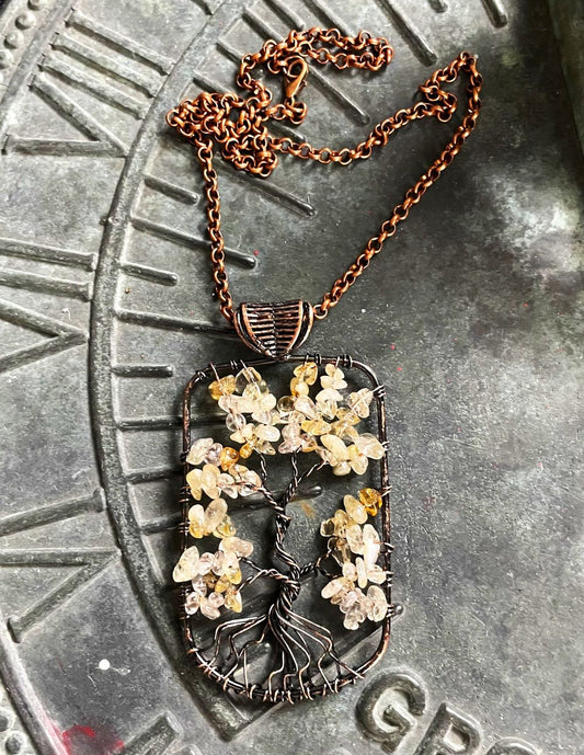 Tree of Life Citrine Necklace