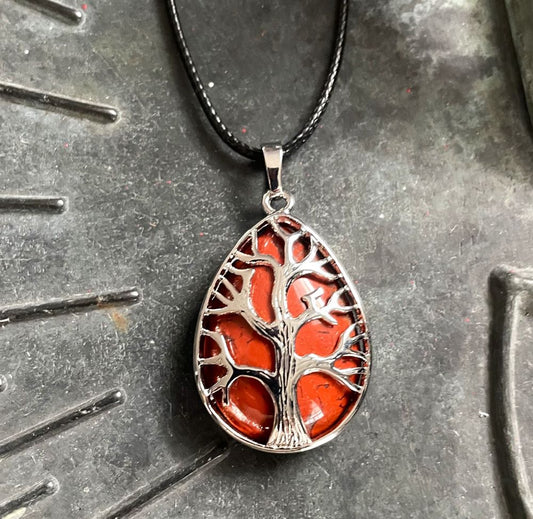 Tree of Life Red Jasper Necklace