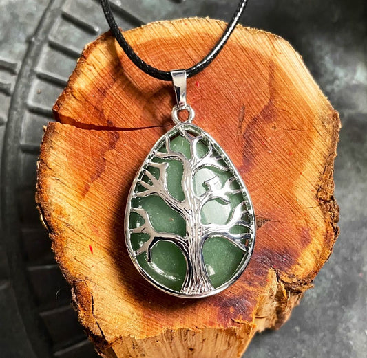 Tree of Life Green Aventurine Necklace