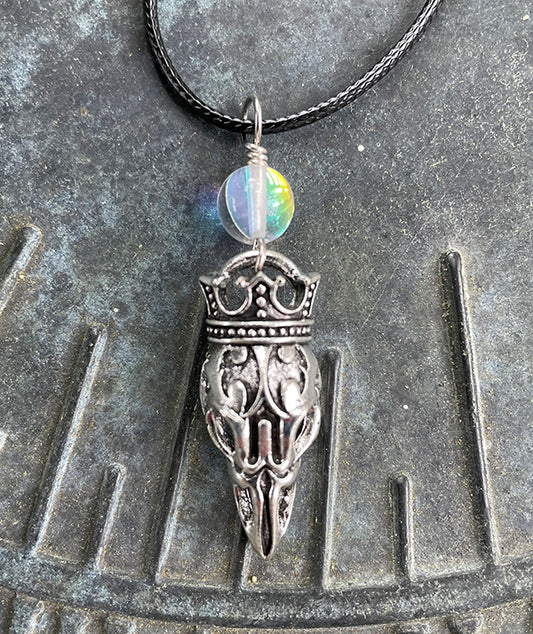 Aura Quartz Raven King Necklace