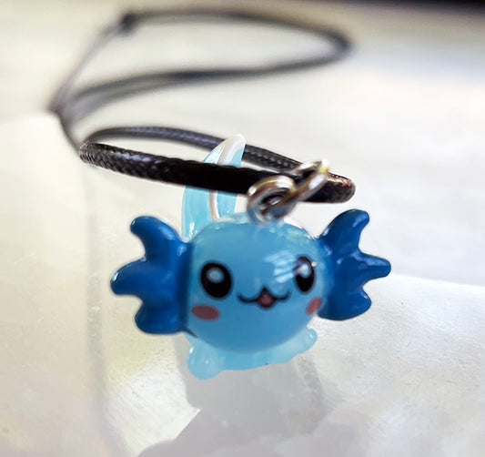 Blue Axolotl Necklace