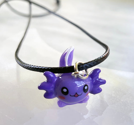 Purple Axolotl Necklace