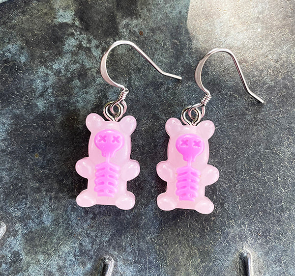 Light Pink Gummi Skull Earrings