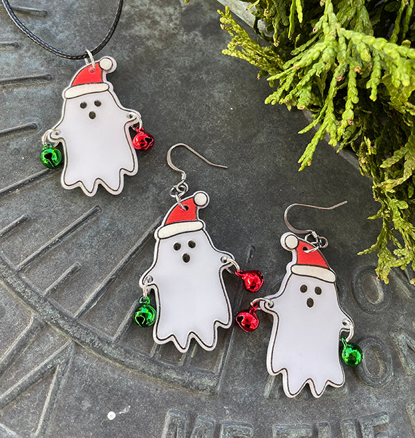 Holiday Ghost Earrings OR Necklace