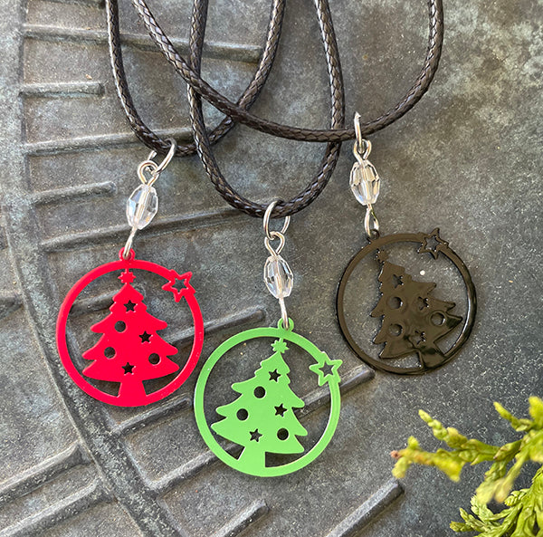 Holiday Tree Earrings OR Necklace - Three Colors