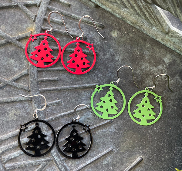 Holiday Tree Earrings OR Necklace - Three Colors