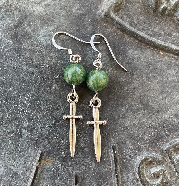 Dagger with Jade Earrings