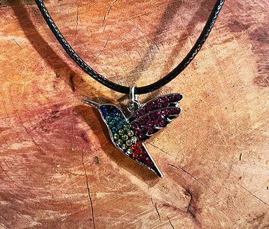 Rhinestone Hummingbird Necklace