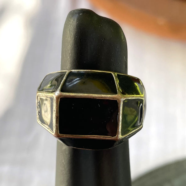 Vintage Geometric Multi-Panel Ring
