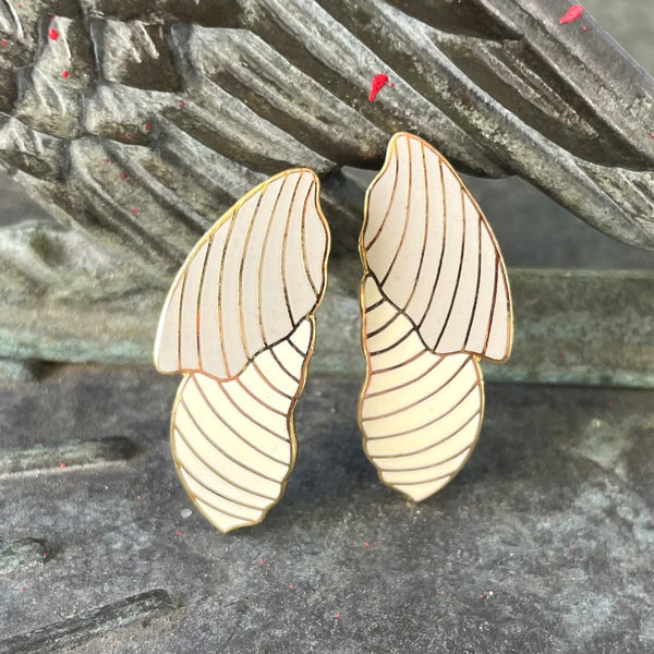 Vintage Dani Abstract Insect Wing Earrings
