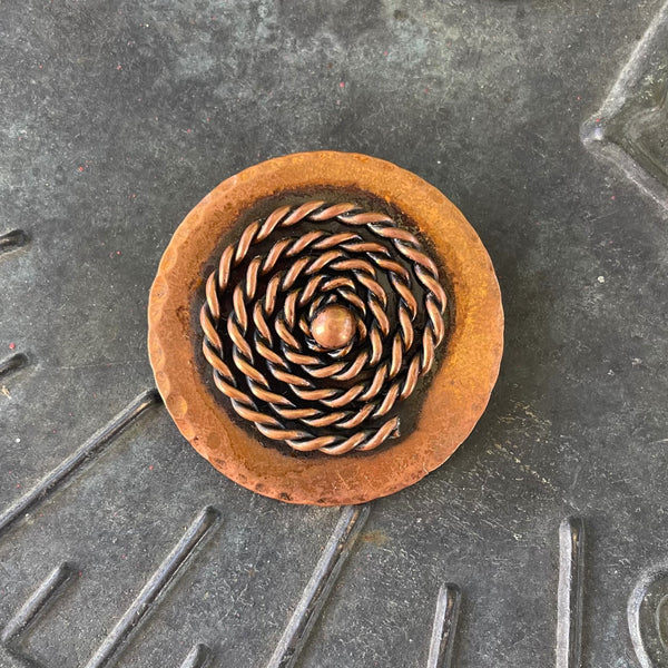 Vintage Modernist Handwrought Copper Brooch