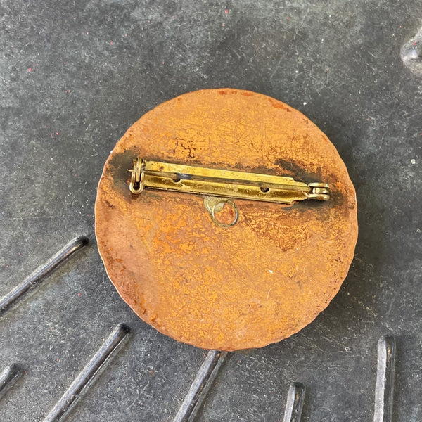 Vintage Modernist Handwrought Copper Brooch