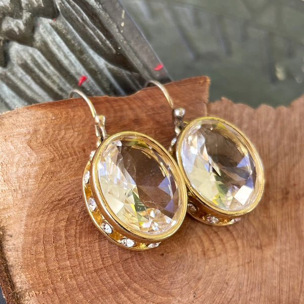 Costume Chunky Crystal Drop Earrings