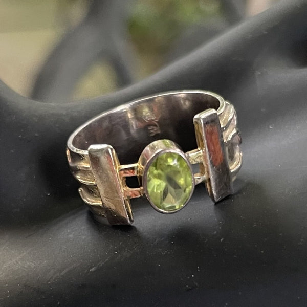 Peridot Modernist Ring