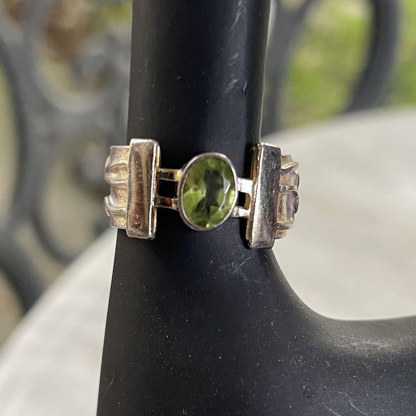 Peridot Modernist Ring