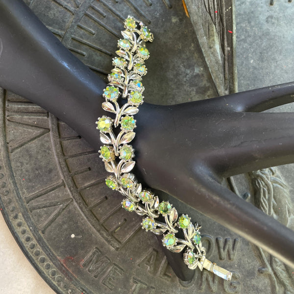Vintage 1950's Art Nouveau Crystal Bracelet