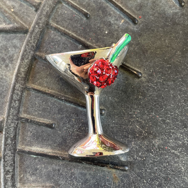 Vintage Cherry Martini Glass Brooch/Pin