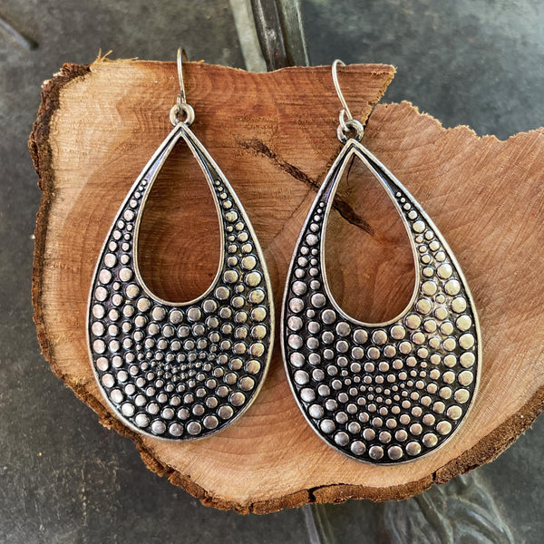 Silver Tone Drop Earrings