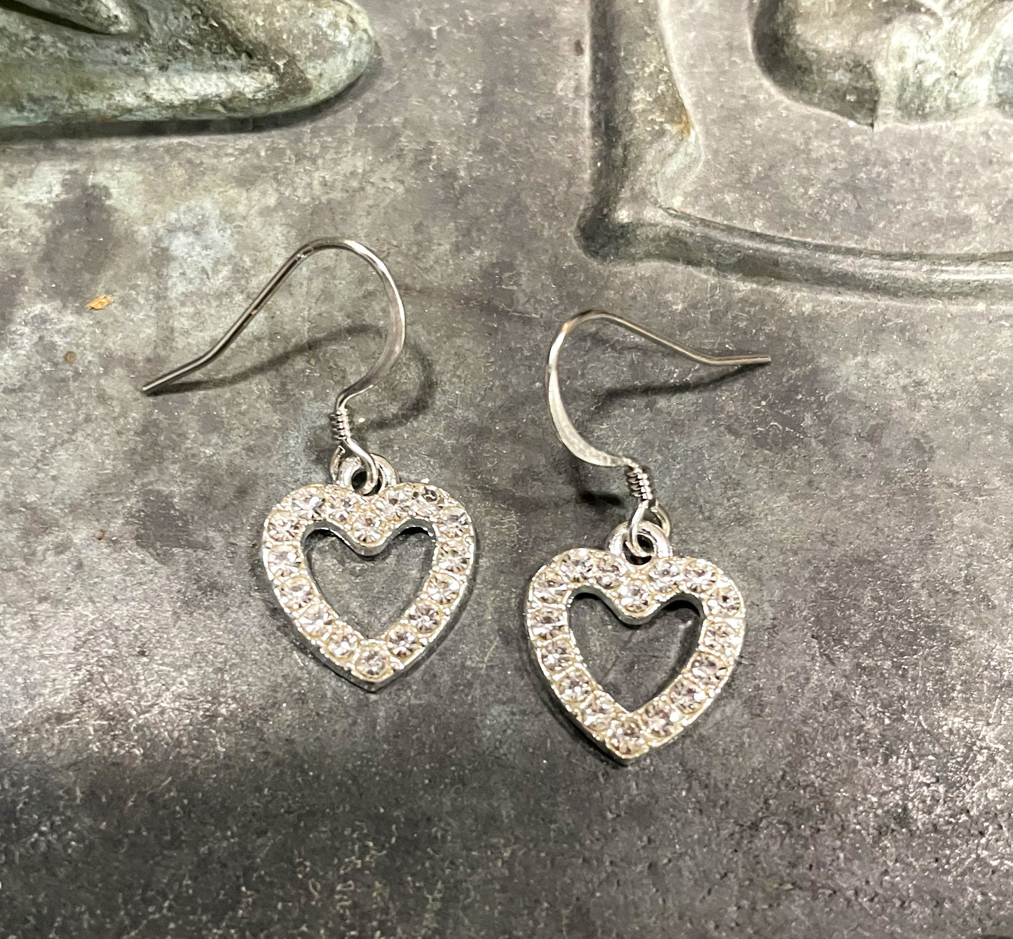 Rhinestone Heart Earrings