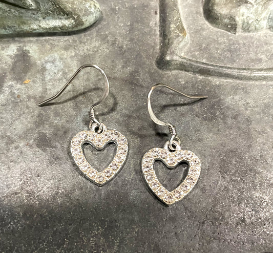 Rhinestone Heart Earrings