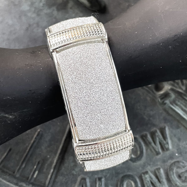 Diamond Dusted Pave Hinged Cuff